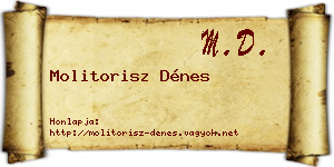 Molitorisz Dénes névjegykártya